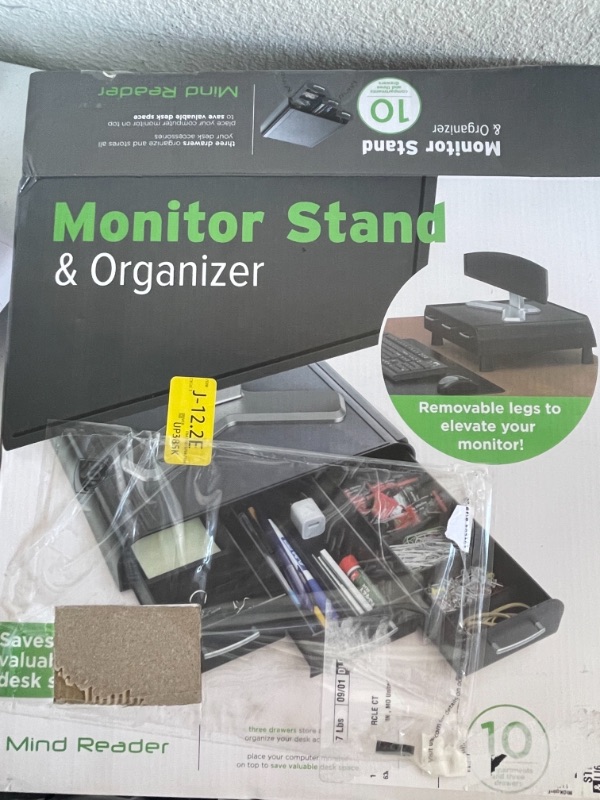 Photo 2 of Mind Reader Monitor Stand & Organizer