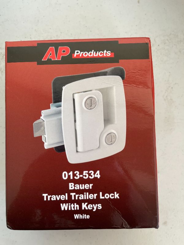 Photo 2 of AP Products (013-534 White Trailer Lock with Key
