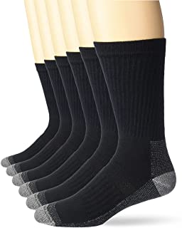 Photo 1 of Fruit of the Loom mens Cotton Work Gear Crew Socks | Cushioned, Wicking, Durable | 6 Pack