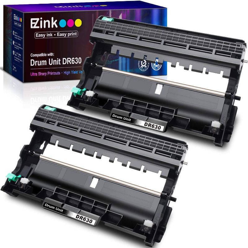 Photo 1 of E-Z Ink (TM) Compatible Drum Unit Replacement for Brother DR630 DR 630 to Compatible with DCP-L2520DW DCP-L2540DW HL-L2300D HL-L2305W HL-L2320D HL-L2340DW HL-L2360DW HL-L2380DW HL-L2680W (2 Pack)