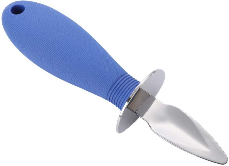 Photo 1 of Awxlumv Oyster Knife Shucker Large Handle Seafood Opening Ark Shell, and Other Shellfish Tool Blue 2 Pcs Kit
