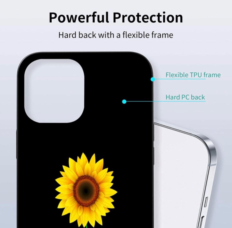 Photo 3 of Sunflower Faith Case for iPhone 12 Pro Max Fashion Flexible Smooth TPU Protective Cover for iPhone 12 Pro Max