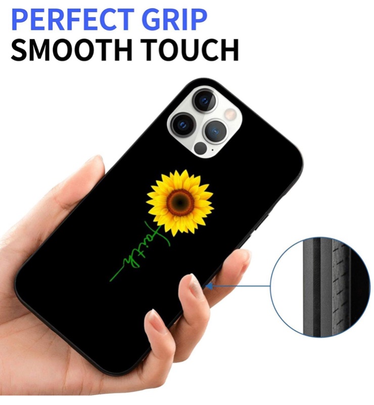 Photo 3 of Sunflower Faith Case for iPhone 12 Pro Max Fashion Flexible Smooth TPU Protective Cover for iPhone 12 Pro Max