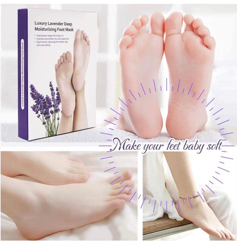 Photo 2 of 2 Pack I Foot Peel Mask Peeling Away Calluses and Dead Skin Cell (2 Pairs Per Box), Contain Lavender Essence, Exfoliating Foot Mask and Makes Your Feet Baby Soft