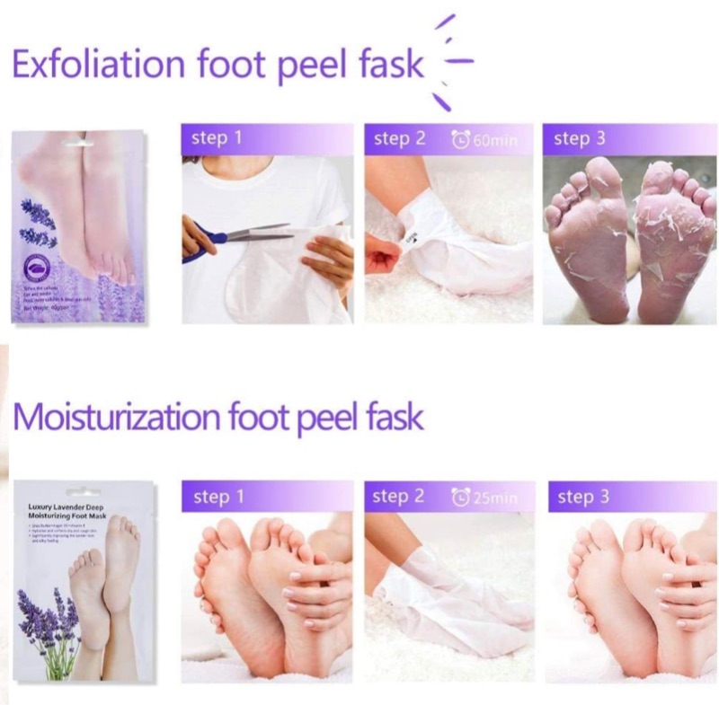 Photo 4 of 2 Pack I Foot Peel Mask Peeling Away Calluses and Dead Skin Cell (2 Pairs Per Box), Contain Lavender Essence, Exfoliating Foot Mask and Makes Your Feet Baby Soft