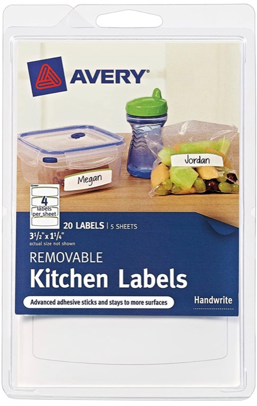 Photo 1 of Avery Removable Kitchen Labels, Green Border, 3.5 x 1.25 Inches, Pack of 20 (41455)