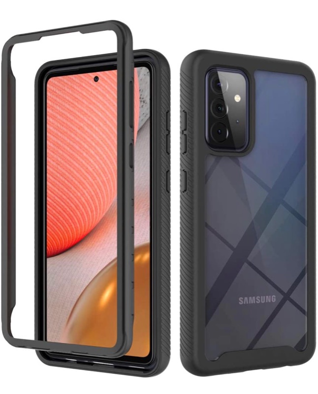 Photo 1 of 3 Pack I Full Body Phone Case for Samsung Galaxy A72 5G 6.7?| Built-in Anti-Scratch Screen Protector Work with Fingerprint ID| Heavy Duty Armor Shockproof Soft TPU Bumper Drop Protection(Black)
