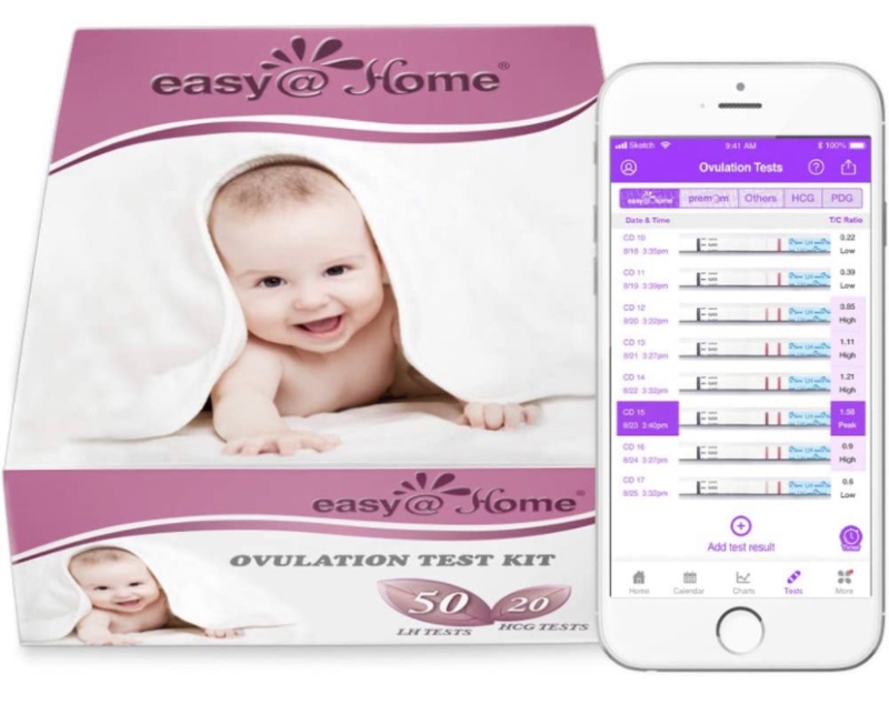 Photo 1 of Easy@Home 50 Ovulation Test Strips and 20 Pregnancy Test Strips Combo Kit, (50 LH + 20 HCG)