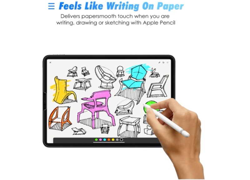 Photo 1 of 2 Pack SPARIN Matte Screen Protector Compatible with iPad Pro 11 Inch, Write Like on the Paper, High Sensitivity, Compatible with Apple Pencil