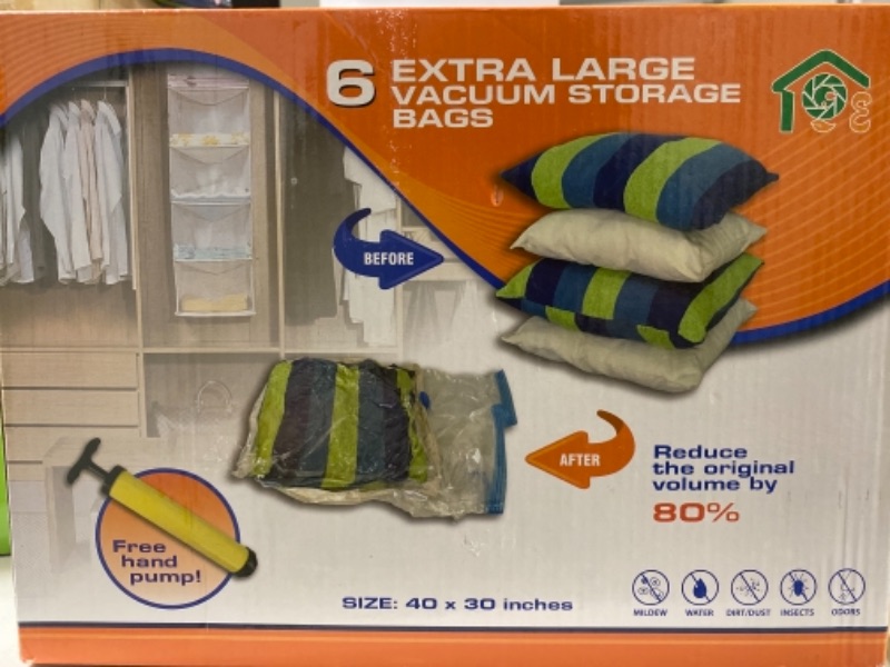 Photo 1 of  Vacuum Storage Bags 30''x40'' XXLarge Size, Pack of 6, Space Saver Bags for Quilts, Pillows, Clothes