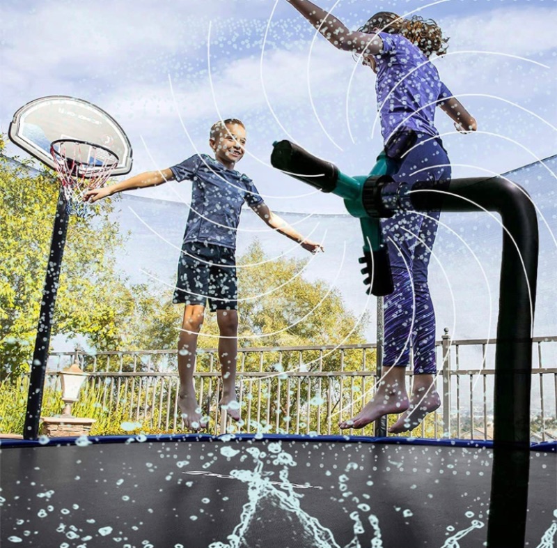 Photo 1 of Tevigo Trampoline Sprinkler,360 Degrees Rotation Sprinkler for Trampoline Sprinkler Outdoor 360 Degree Whirl Sprinkler Fun Water Park Rotating Sprinkler,Accessories Included