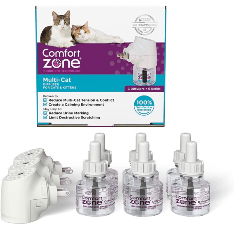 Photo 1 of 3 Diffusers Plus 6 Refills | Comfort Zone Multi-Cat Calming Kit (Value Pack) for a Peaceful Home | Veterinarian Recommend | Stop cat Fighting and Reduce Spraying & Other Problematic Behaviors
