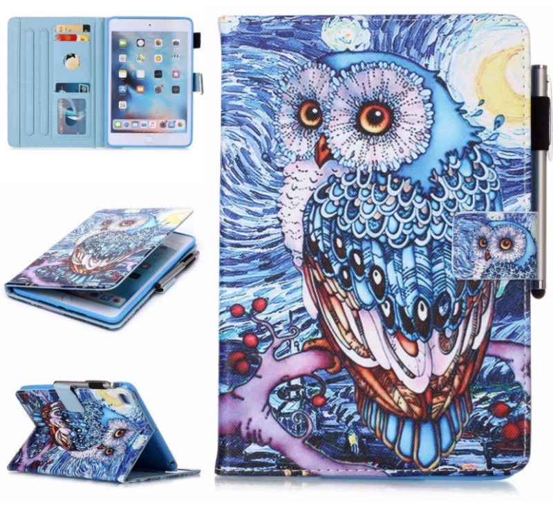 Photo 1 of iPad 8th Generation / iPad 7th Generation Case, iPad 10.2 inch Case ( 2020/2019 ), Premiun PU Leather Stand Cover with Smart Auto Wake/Sleep - Starry Owl