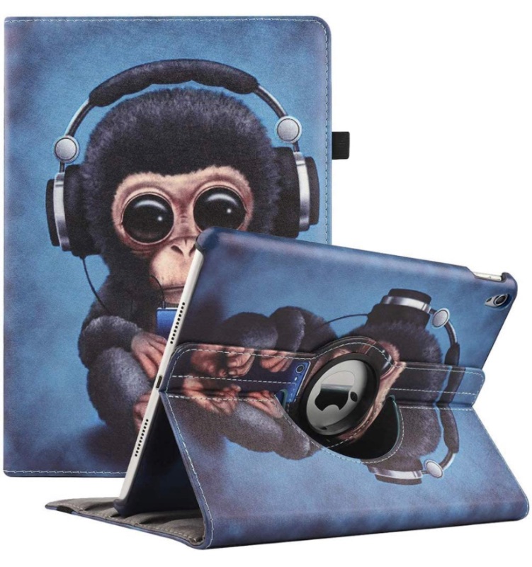 Photo 1 of New iPad Air (3rd Gen) 10.5" 2019 / iPad Pro 10.5" 2017 Case, 360 Degree Rotating Multi-Angle Viewing Folio Stand Cases for Apple iPad Air 3 (10.5 inch) 2019 Release (Monkey)