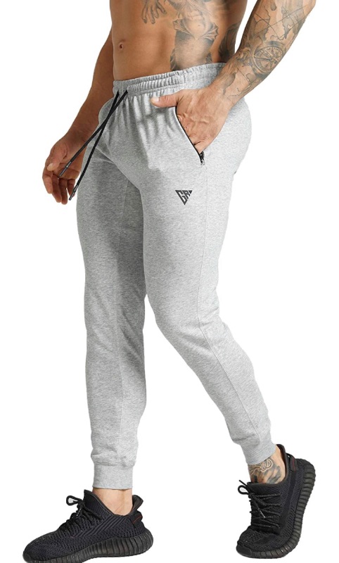 Photo 1 of GYM REVOLUTION Men's Workout Tapered Joggers Training Sweatpants Running Pants with Zipper Pocket size M