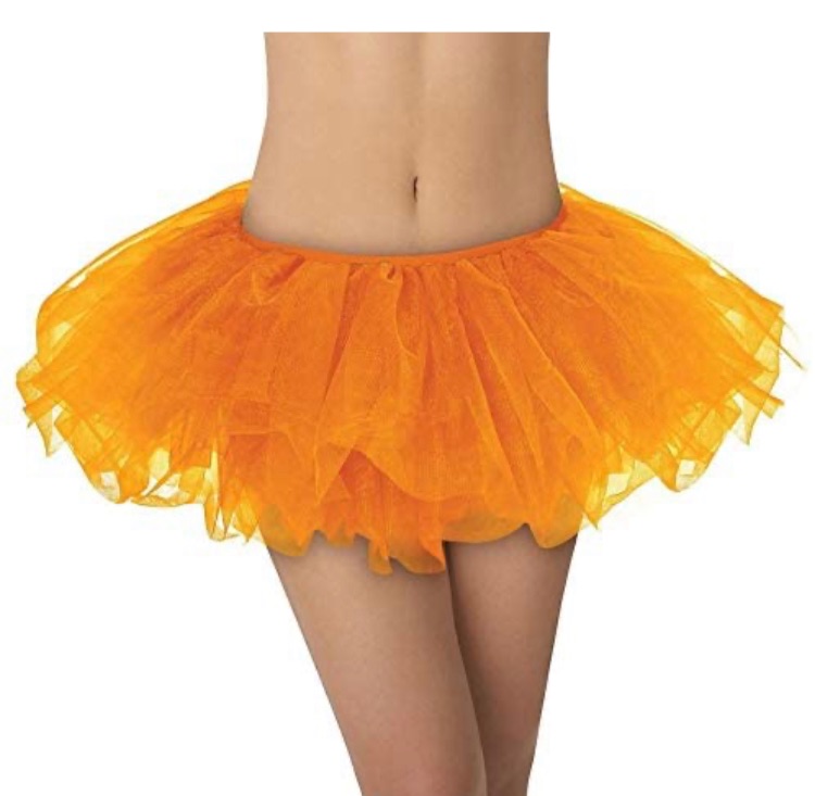 Photo 1 of Amscan 397280.05 Adult Tulle Elastic Waistline Costume Tutu, Orange adult one size 