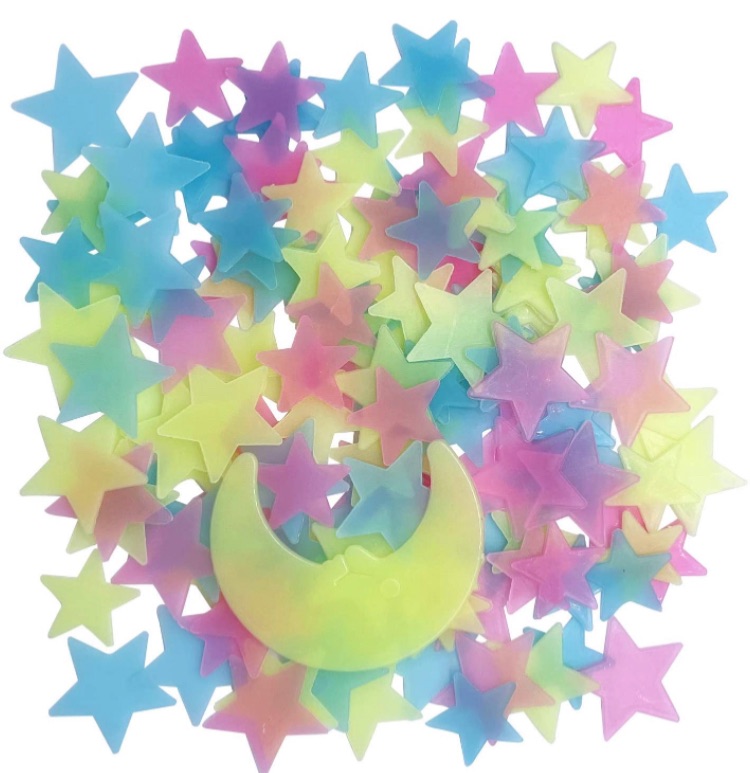 Photo 2 of Glow in The Dark Stars for Celling, 150pcs Colorful Glowing Stars Wall Decor Plastic Stars Wall Sticker and A Moon, Removable Stars Murals Decoration for Kids Girls Room Decor 2 packs 

5X Shatterproof Magnifying Glass for Reading, Roucerlin Handheld Read