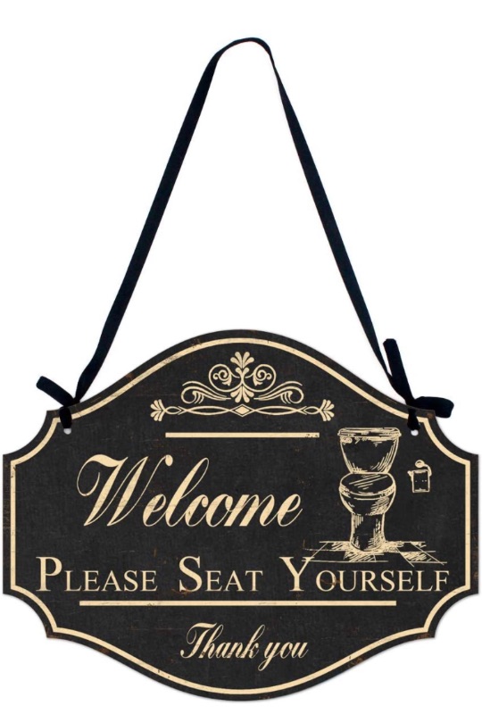 Photo 1 of Funly mee Please Seat Yourself Welcome Metal Sign ,Bathroom Wall Art Decor-12.2×9.5(in)