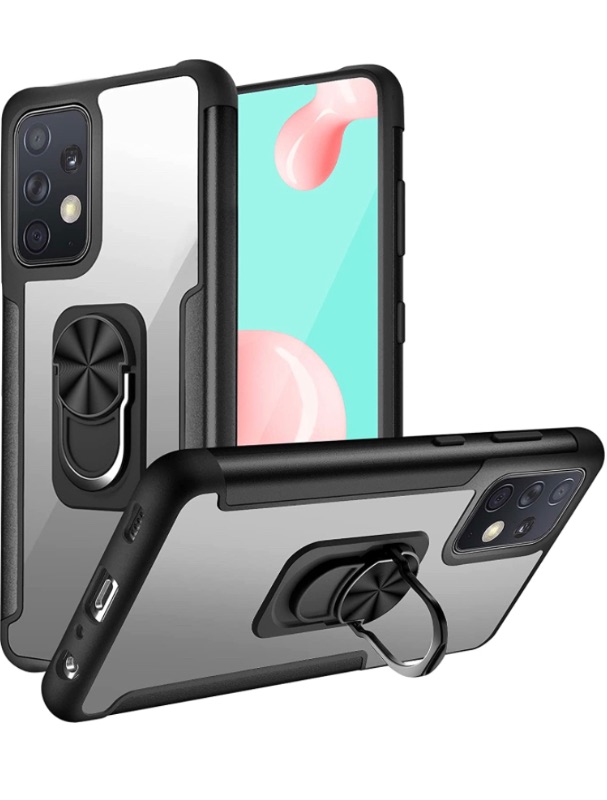 Photo 2 of 
FYY Phone Case for Samsung Galaxy A52 4G/5G, [Kickstand Ring Holder] Clear Slim Thin Bumper Case Heavy Duty Protective Shockproof Cover Support Magnetic Car Mount Black

iPhone 12/12 Pro case?COSANO Military Level Scratch Proof?Anti-Collision PC Back and