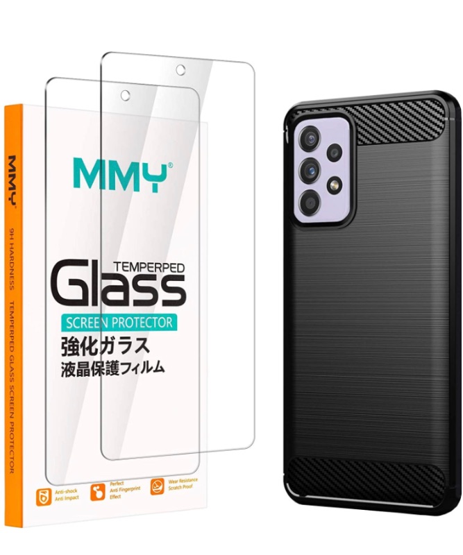 Photo 1 of [2 + 1 Pack] MMY Compatible with Samsung Galaxy A72 5G / 4G Screen Protector + Galaxy A72 5G / 4G Case Tempered Glass Film HD Clarity 9H Hardness Bubble Free Scratch Resistant - Clear 2 boxes