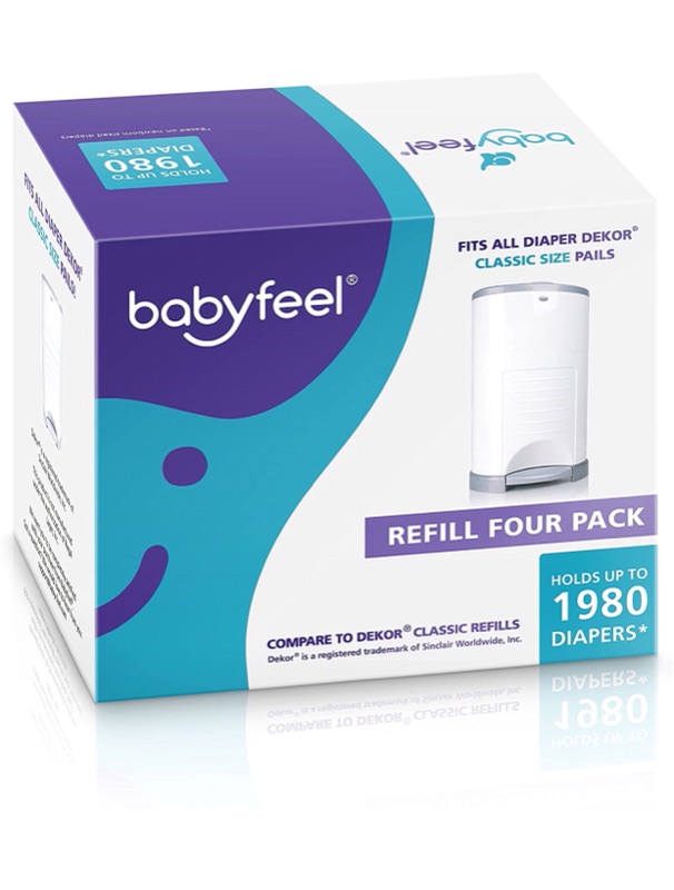 Photo 7 of Babyfeel Refills Compatible with Dekor Classic Diaper Pail | 4 Pack | Exclusive 30% Extra Thickness | Diaper Pail Refills with Powerful Odor Elimination | Fresh Powder Scent | Holds up to 1980 Diapers