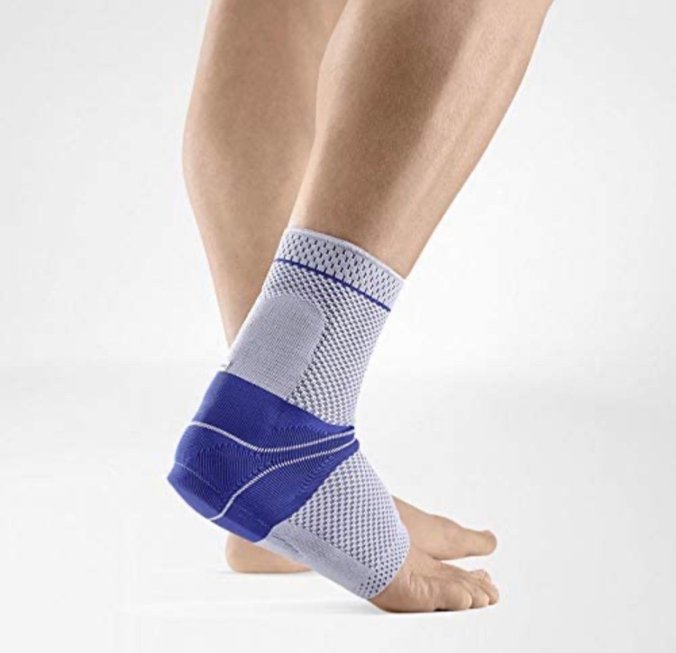 Photo 1 of Bauerfeind - AchilloTrain - Achilles Tendon Support - Breathable Knit Ankle Brace for Targeted Relief of Achilles Tendon Without Limiting Mobility - Left Foot - Size 4 - Color Titanium size 4