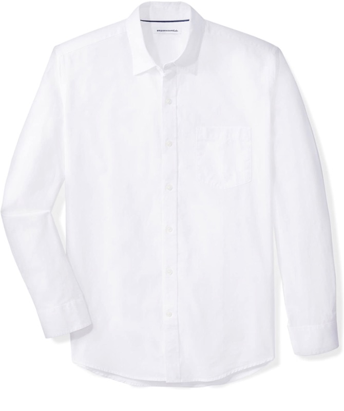 Photo 1 of Amazon Essentials Men's Long-Sleeve Regular-fit Casual Poplin Shirt size GXL2