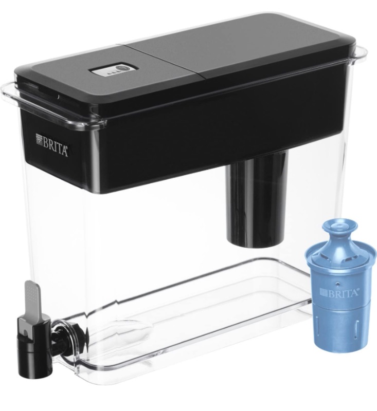 Photo 1 of Brita Extra Large 18 Cup Filtered Water Dispenser with 1 Longlast+ Filter, Made without BPA, UltraMax, Jet Black (Package May Vary)