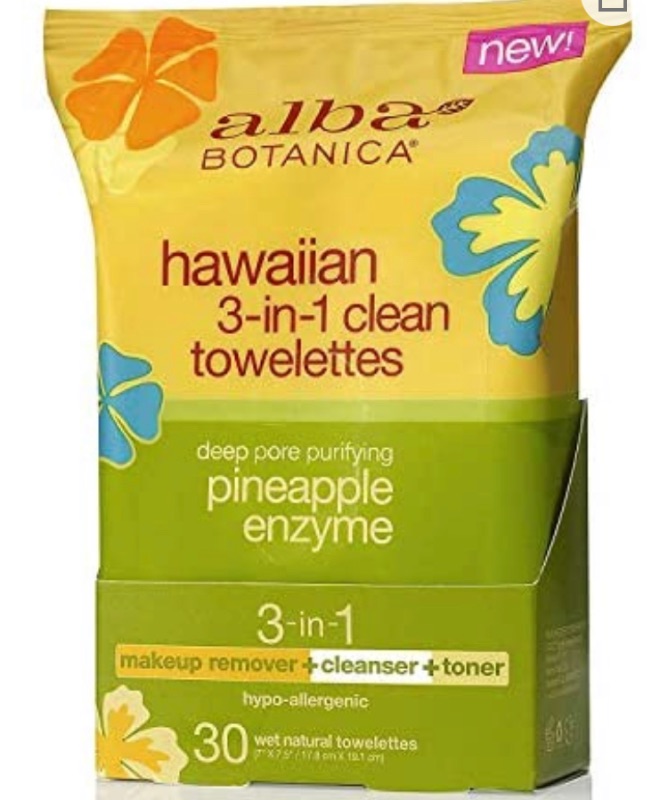 Photo 1 of Alba Botanica Hawaiian 3 In1 Clean Towelettes Deep Pore Purifying Enzyme, Pineapple, 25 Count (Packaging may Vary) 2 packs 

