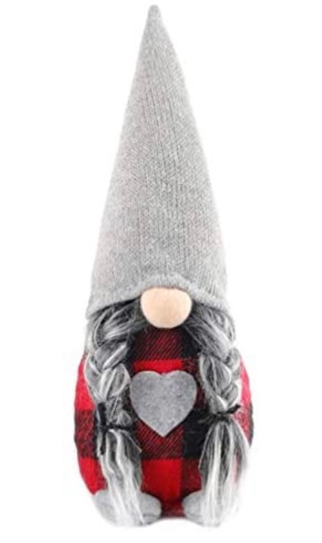 Photo 1 of KESYOO Christmas Gnome Doll Ornament Plaid Swedish Tomte Christmas Elf Figurines Christmas Party Decoration Supplies Style 2