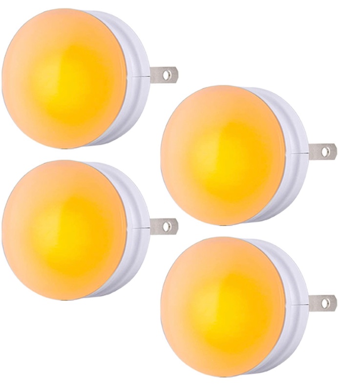 Photo 1 of GE SleepLite LED Night Light, 4 Pack, Melatonin, Dusk-to-Dawn Sensor, Natural Sleep Aid, Warm Amber, Compact, Ideal for Bedroom, Nursery, Bathroom, Hallway, 45041, 4 Count