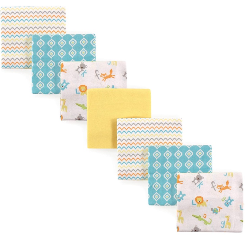 Photo 1 of Luvable Friends Unisex Baby Cotton Flannel Receiving Blankets Bundle, Abc, One Size