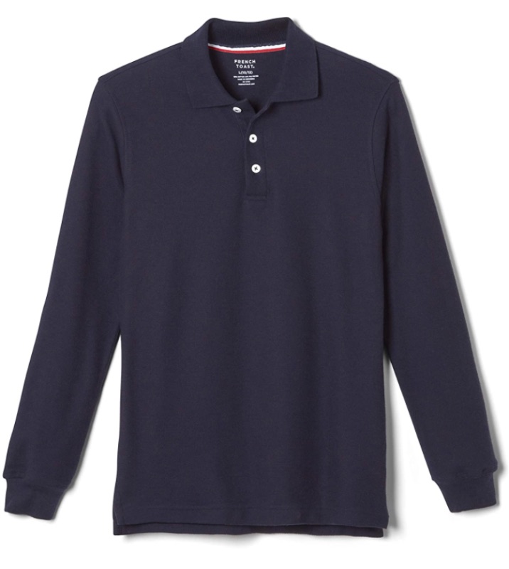 Photo 1 of French Toast Boys' Long-Sleeve Pique Polo Shirt size 14/16