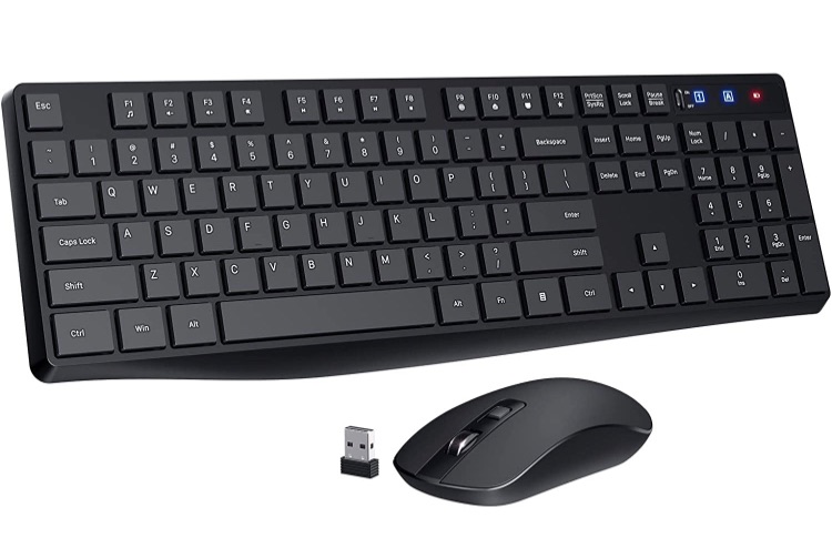 Photo 1 of PONVIT PC230 Wireless Keyboard Mouse Combo, Energy Saving, Slim Quick 2.4GHz Cordless Full Size Computer Keyboard Silent & 3 Adjustable DPI USB Mouse Independent On/Off Switch for PC Laptop, Black