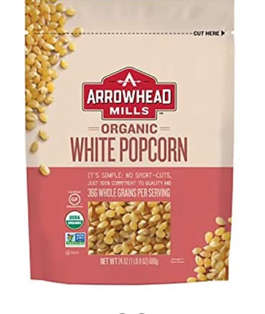 Photo 1 of Arrowhead Mills 24 Bag of Organic Kernels, White Popcorn, 144 Oz (Pack of 6)