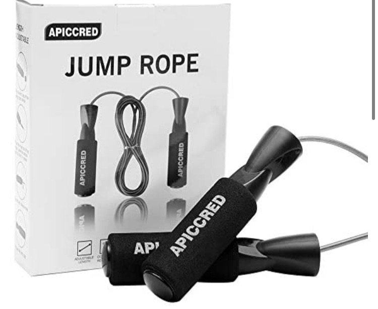 Photo 1 of 110 Inch Adjustable Speed Jump Rope with Carrying Pouch,Skipping Rope for Men, Women, and Kids, Tangle-Free with Ball Bearing, Memory Foam Handles ,Great for Workout Exercise Fitness