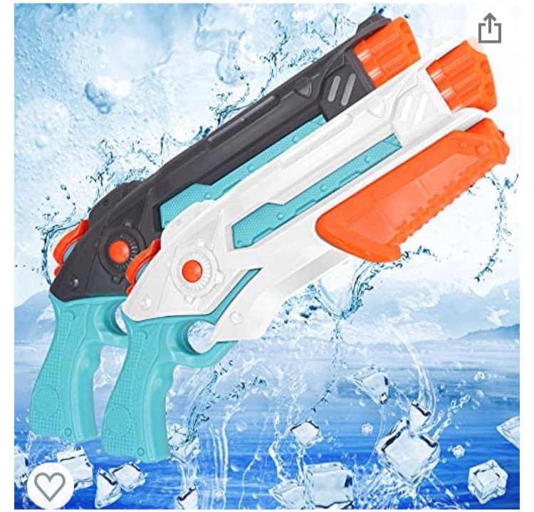 Photo 1 of FOSUBOO Water Guns for Kids - 2 Pack Squirt Guns with Long Shooting Range for Kids & Adult, Super Soaker Blaster Water Guns for Outdoor Swimming Beach Pool Toys for 3 4 5 6 7 8 Ages