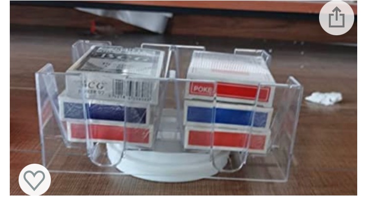Photo 1 of 6-Deck Rotating Card Tray Includes 6 Decks of Playing Cards - Smooth 360 Degree Swivel - Convenient Playing Card Holder Great for Canasta, Hand and Foot, Dealing and Discard Accessories