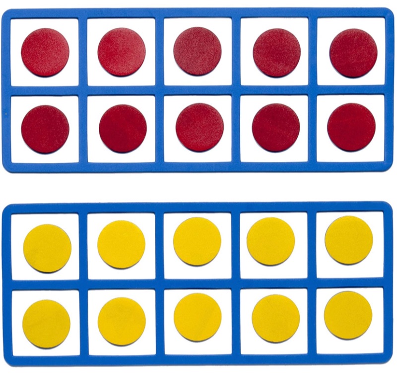 Photo 1 of LEARNING ADVANTAGE Giant Magnetic Foam Ten Frames - In Home Learning Manipulative for Early Math - 2 Frames with 20 Disks - Teach Number Concepts, Addition and Subtraction