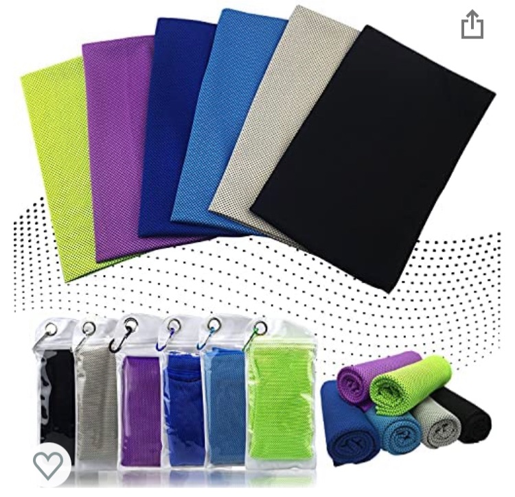 Photo 1 of Cooling Towel for Neck 6 Pack,Workout Towel Gym for Women/Men,Soft Breathable Instant Cooling Relief for Sports, Tennis Gift,Hot Yoga, Travel, Camping (6 Pack-Purple/Green/Navy Blue/Blue/Gray/Black)