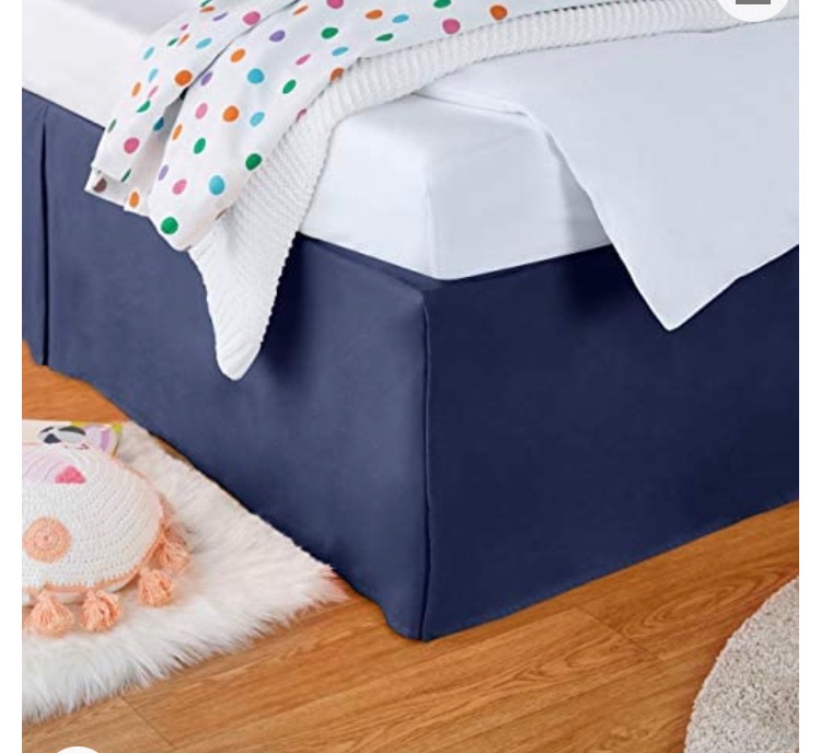 Photo 1 of Amazon Basics Kids Pleated Bed Skirt - Full, Twilight Blue