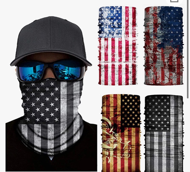 Photo 1 of American Flag/Skull Neck Gaiter Face Mask Bandanas Face Covering Scarf Headwear Balaclava for Women Men