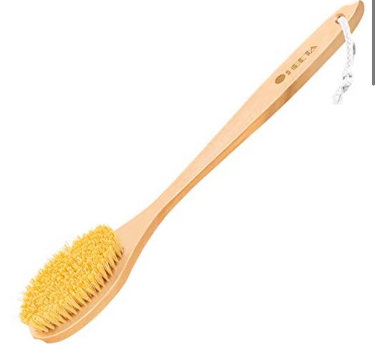 Photo 1 of HEETA Body Brush, Long-handled Solid Wood Sisal Bath Brush, Back Scrubber, Body Exfoliating Brush for Shower, Gently Remove Dead Skin and Cellulite, Natural Sisal Brush, Brown