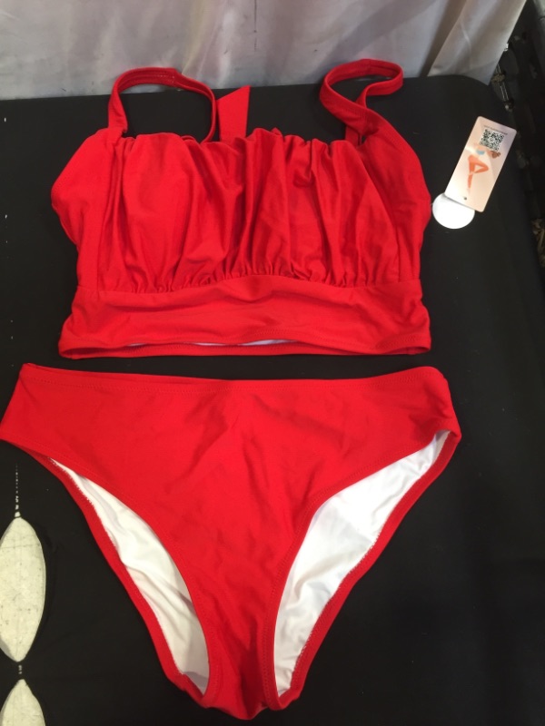 Photo 1 of ATTRACOSPORTS WOMENS BATHING SUIT RED 
SIZE MEDIUM