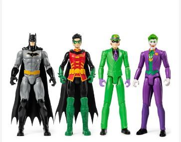 Photo 1 of  Batman 30cm Action Figure 4-Pack with Batman, Robin, The Joker and The Riddler