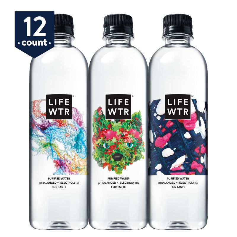 Photo 1 of (12 Bottles) LIFEWTR, Purified Water, PH Balanced with Electrolytes for Taste, 500 Ml (Packaging May Vary)