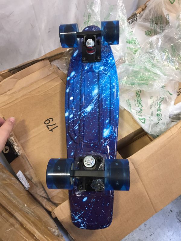 Photo 3 of High Bounce Skateboards 22 Inch Complete Classic Skateboard - Retro Mini Cruiser for Kids Boys Girls, ABEC 7 Bearings and PU Wheels
