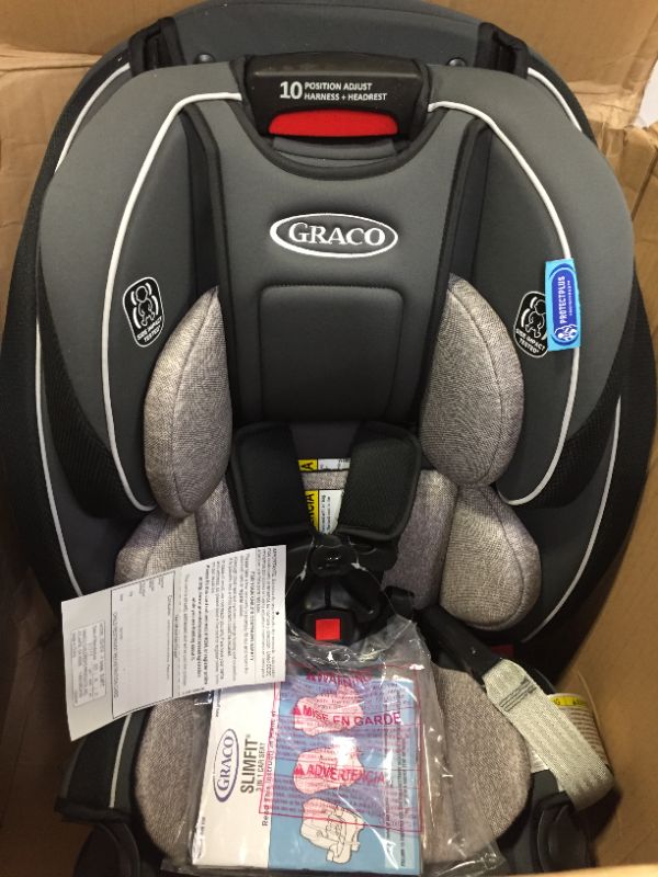 Photo 2 of Graco SlimFit 3 in 1 Car Seat -Slim & Comfy Design Saves Space in Your Back Seat, Darcie, One Size
