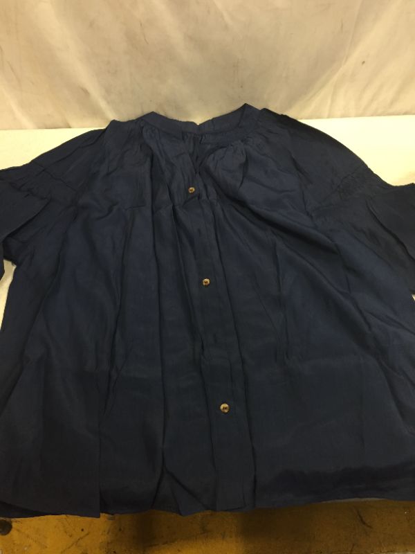 Photo 1 of WOMENS NAVY SOFT LIKE SEE THROUGH MATERIAL BLOUSE SIZE MEDIUM 