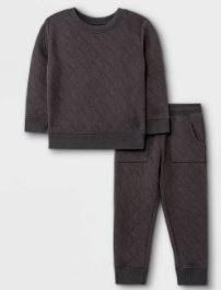 Photo 1 of 5T Toddler Boys' 2pc Quilted Fleece Pullover and Pull-On Knit Jogger Pants Set - Cat & Jack™
